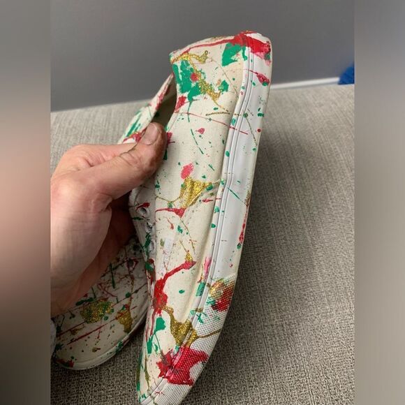 Christmas Vans Classics Sneakers Paint Splatter Christmas DIY Red Green Size 8 - Picture 7 of 13